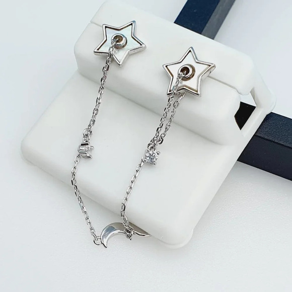 "925 Sterling Silver Cubic Zirconia Earrings, UU1P6A6114 - Picture 3 of 8